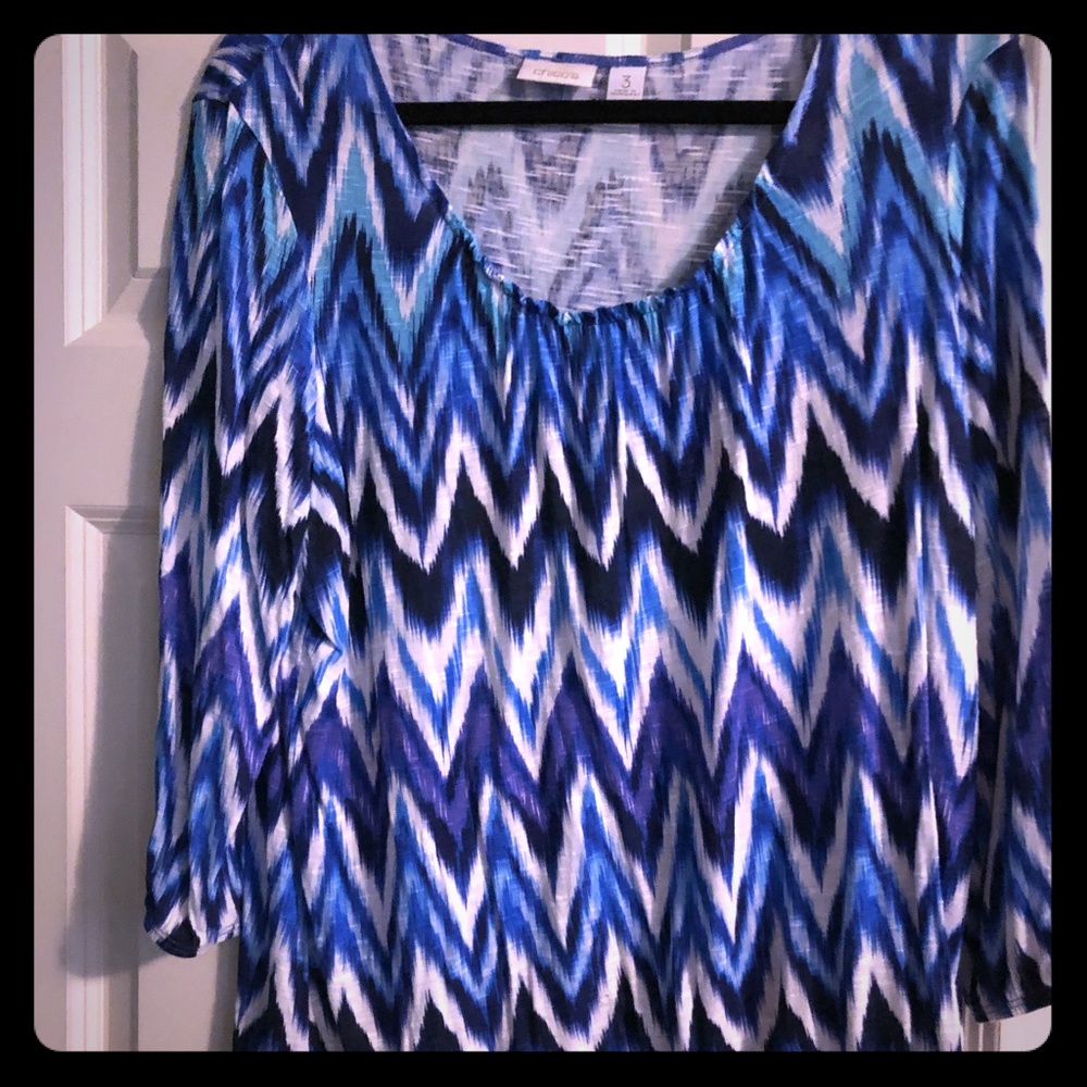 Chico’s 3/4 Sleeve Top with Elastic Bottom